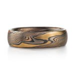 simple mokume gane band, layers of metal in different colors for an earthen, rustic look