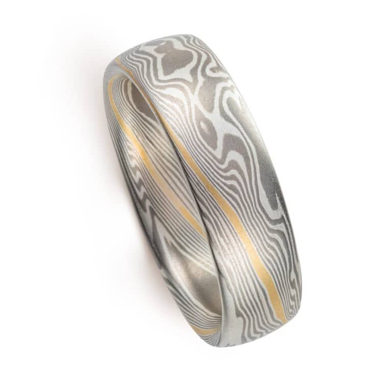 mokume twist ring with stratum