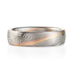 specialty mokume gane band with double stratum accent