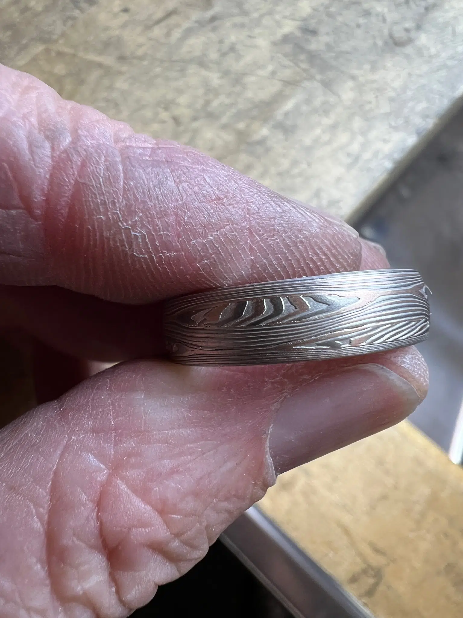 the ring after the silver layers have been etched
